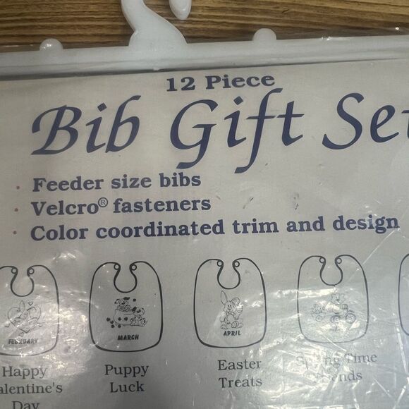 Vintage 12 piece bib gift set Ecology kids unique designs for each month baby - Picture 5 of 5